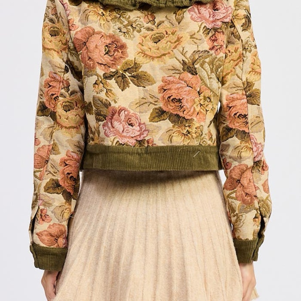 Vintage Style Jacquie The Label Floral Corduroy Women's Jacket - Picture 9 of 15